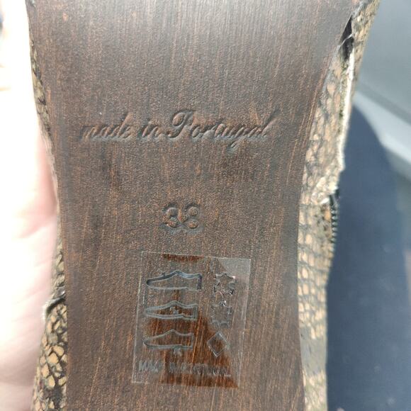 New tan Free people snake skin slouchy bootie sz 38 7.5 - Picture 6 of 7